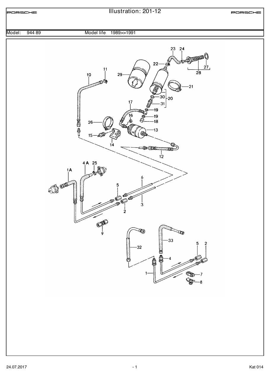 Exploded parts diagram — Fuel system