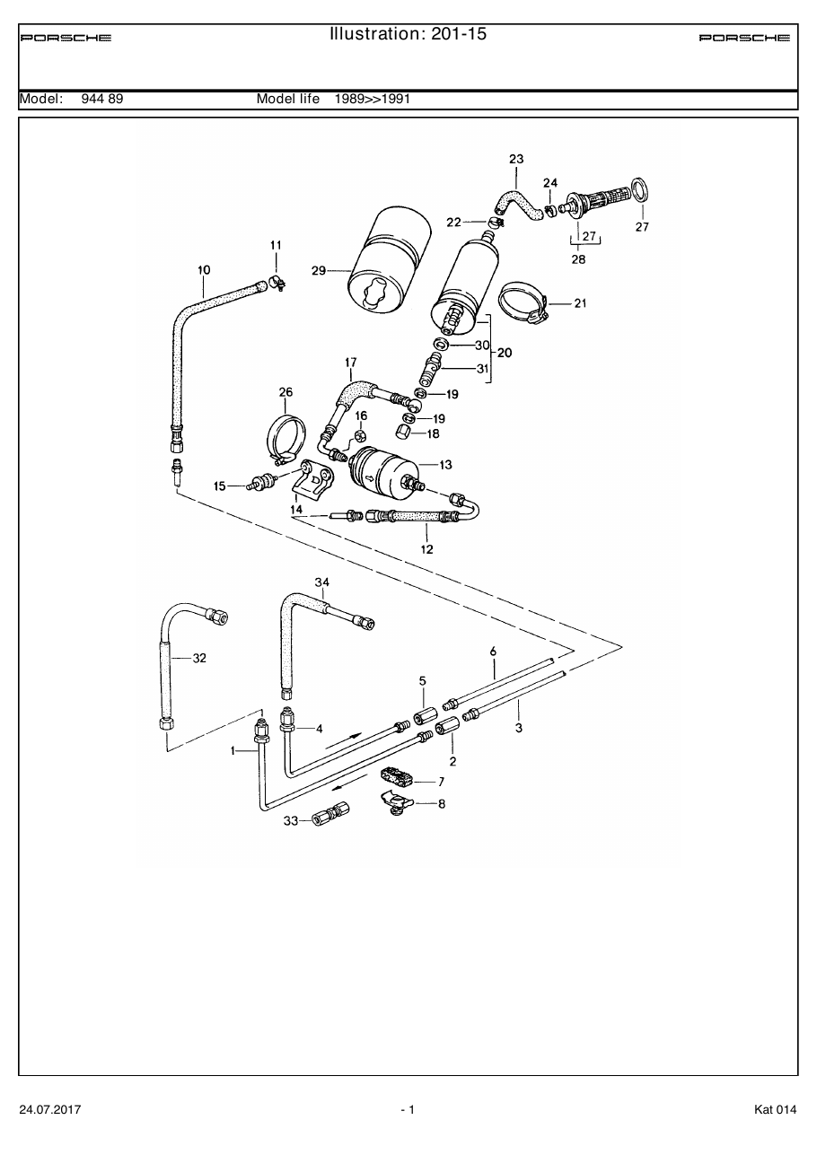 Exploded parts diagram — Fuel system