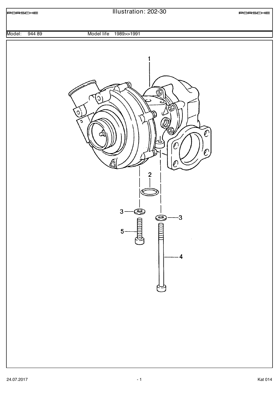 Exploded parts diagram — Turbocharger