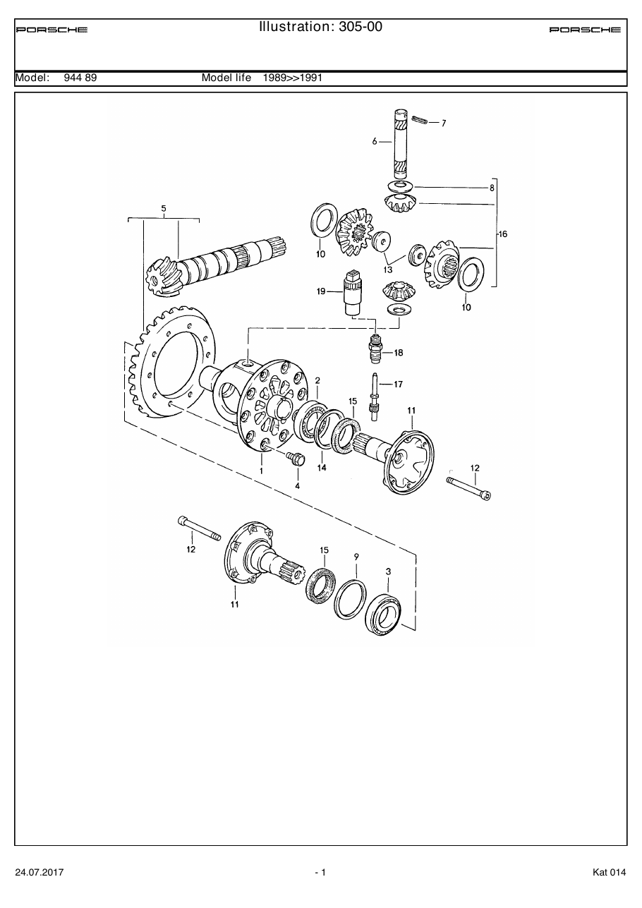 Exploded parts diagram — Differential