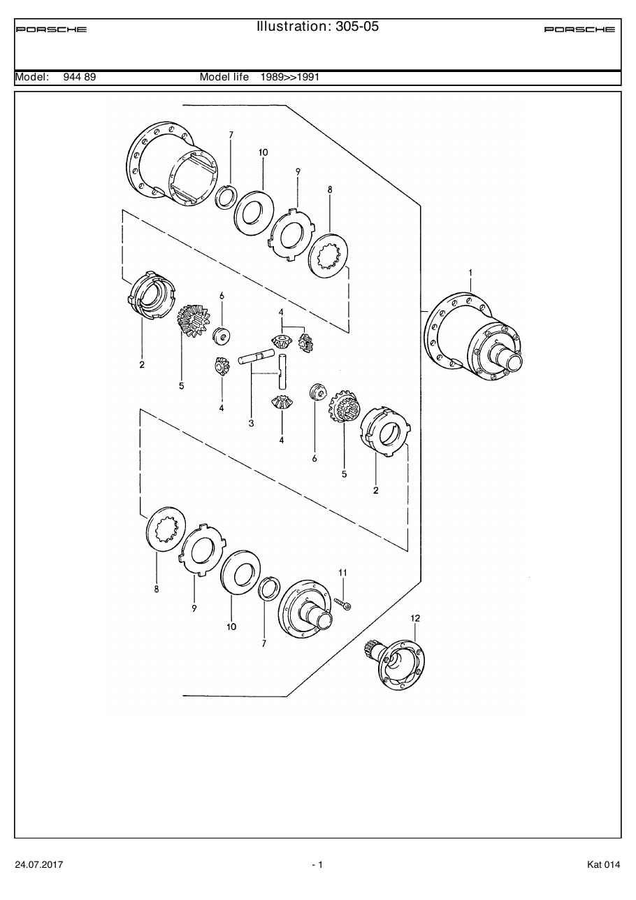 Exploded parts diagram — Limited-slip differential