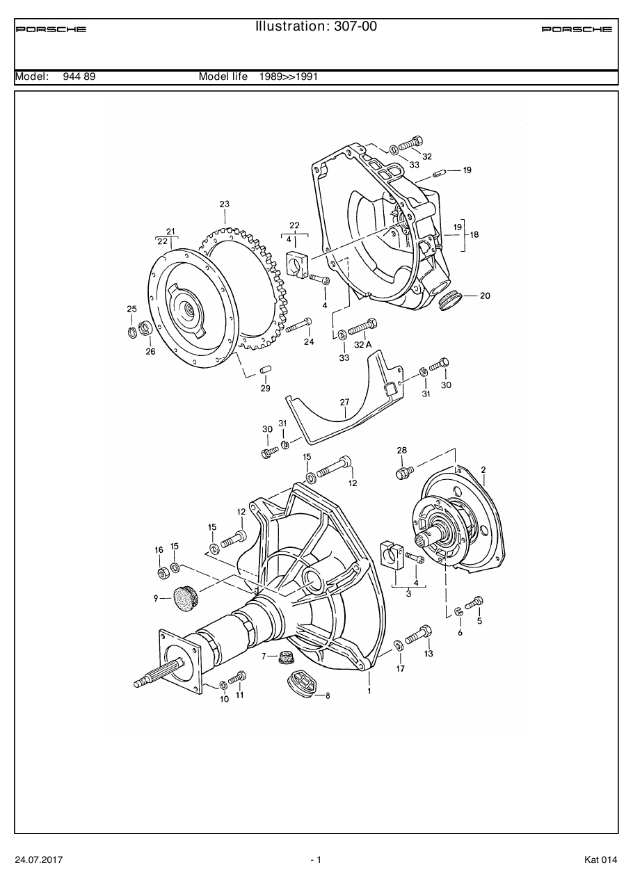 Exploded parts diagram — Central tube