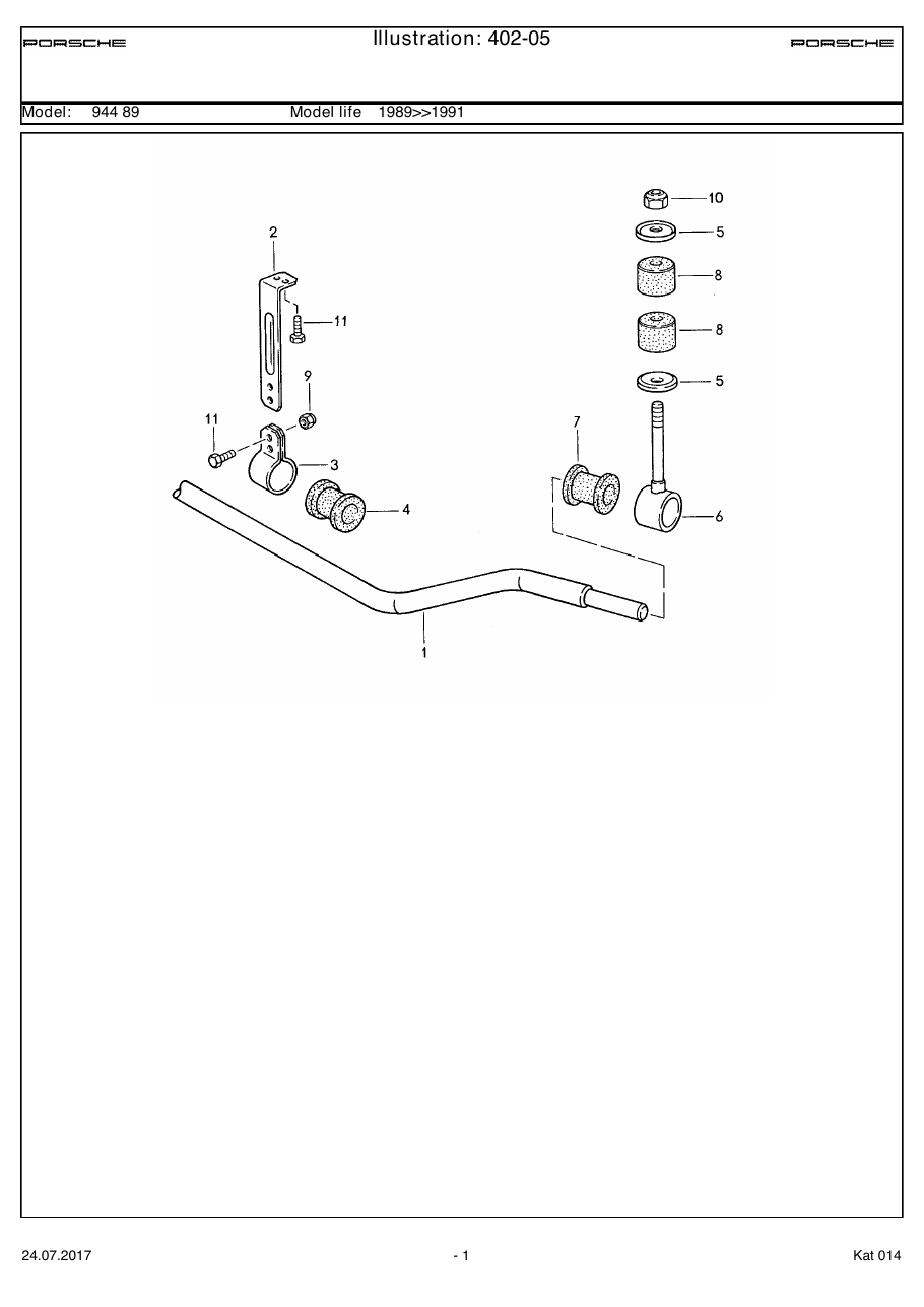 Exploded parts diagram — Stabiliser