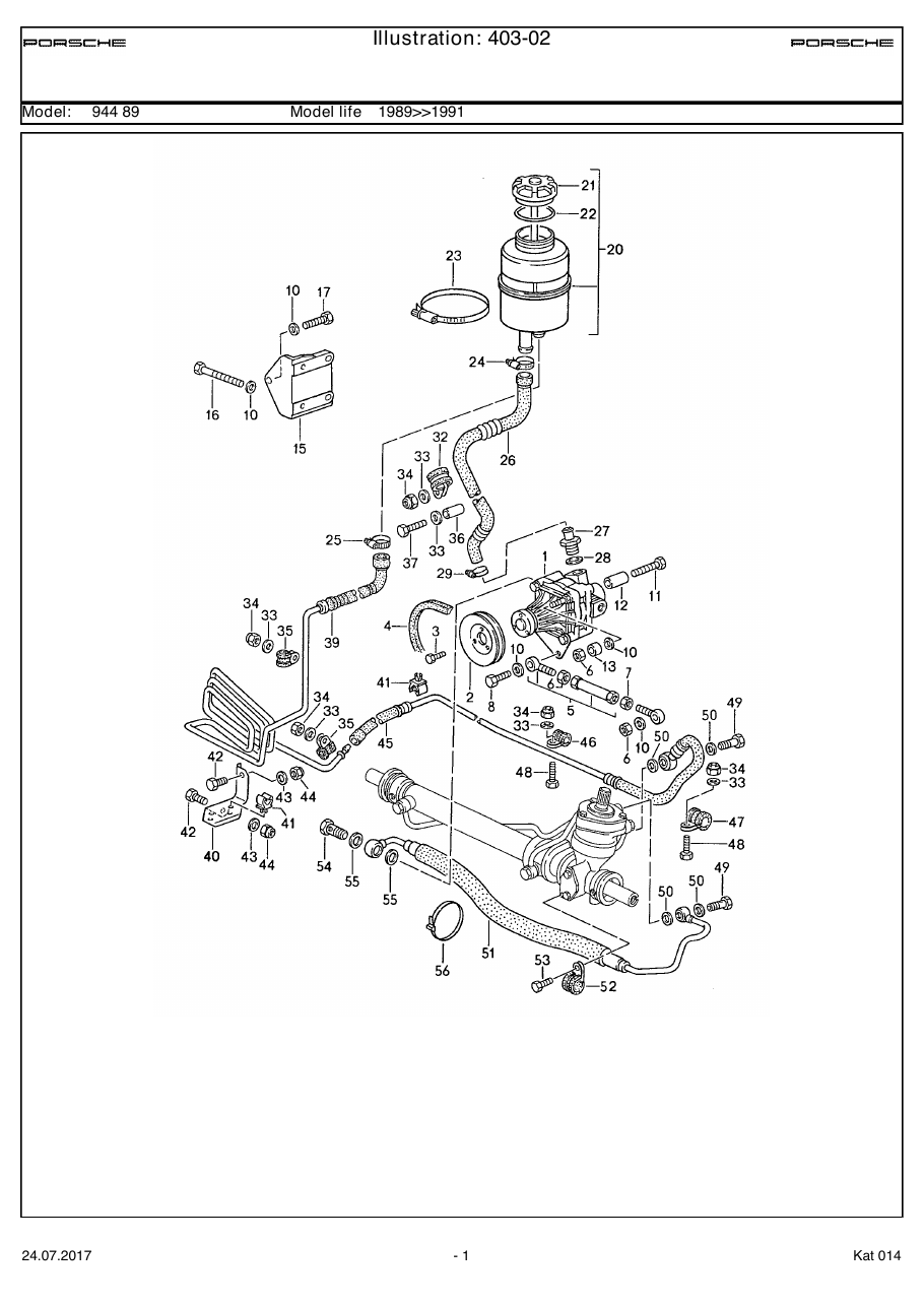 Exploded parts diagram — Power steering