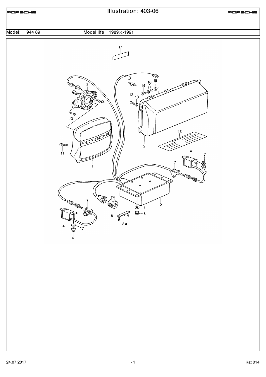 Exploded parts diagram — Airbag