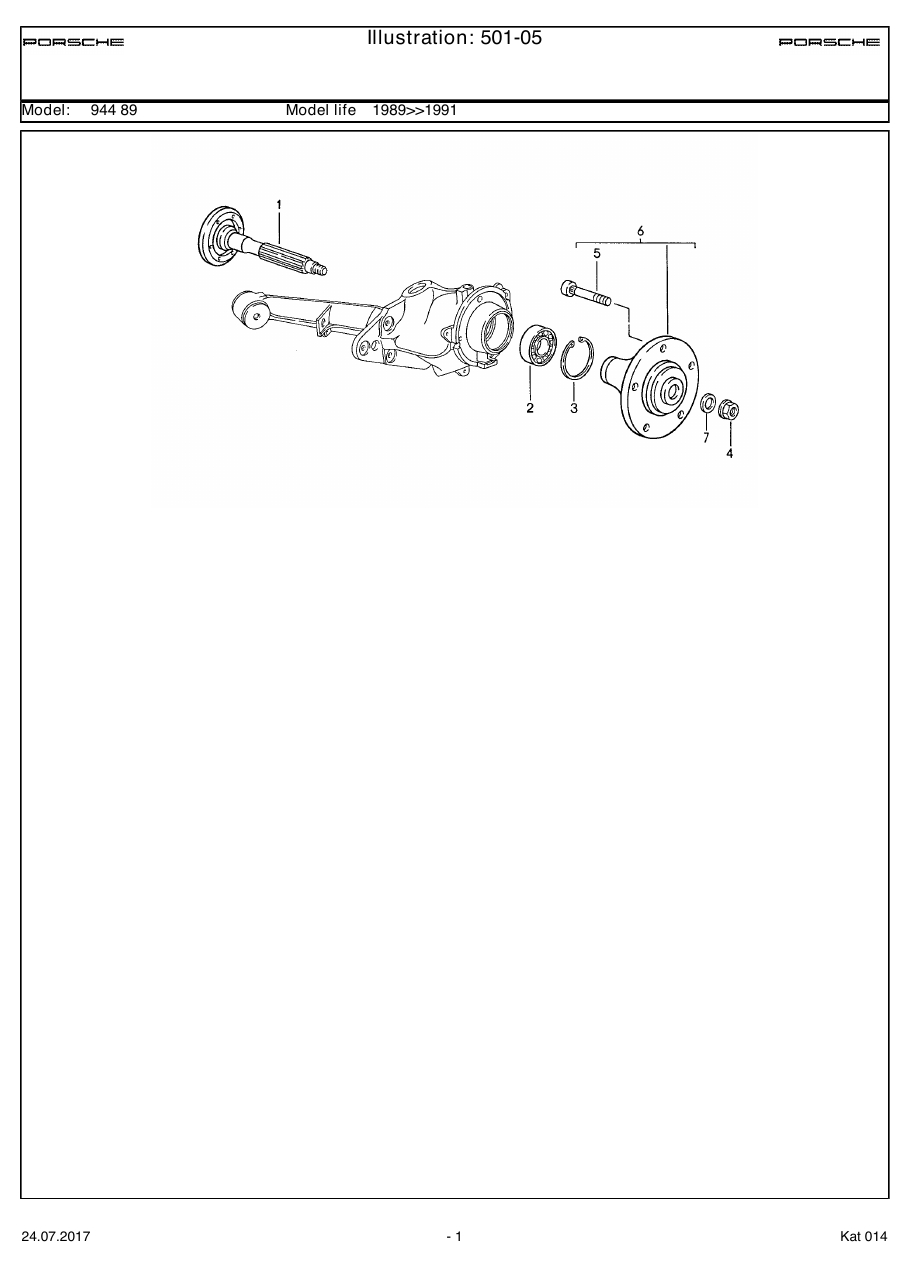 Exploded parts diagram — Rear wheel shaft
