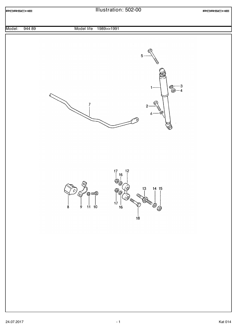 Exploded parts diagram — Vibration damper