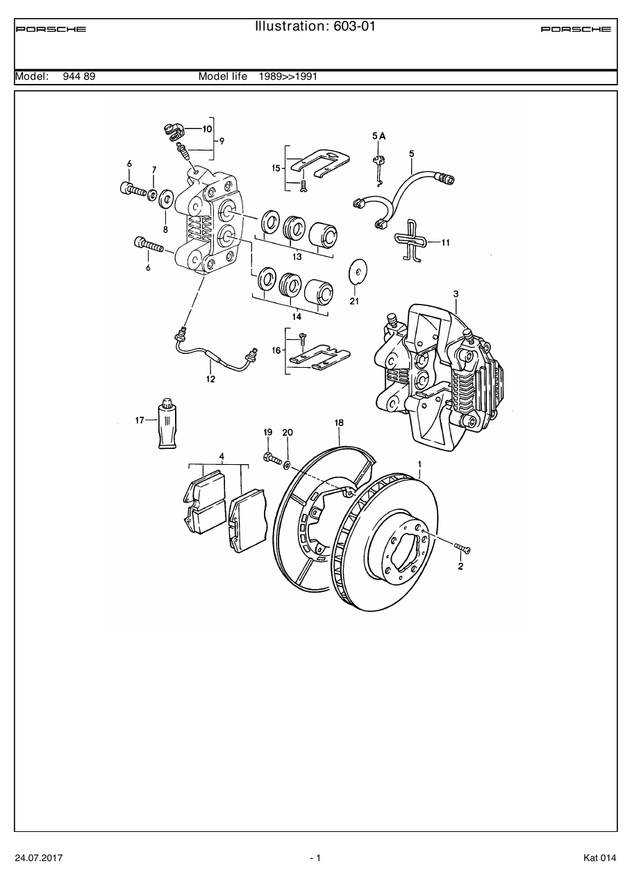 Exploded parts diagram — Disc brake