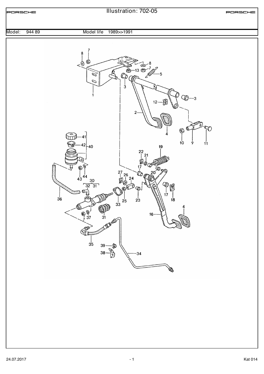 Exploded parts diagram — Brake