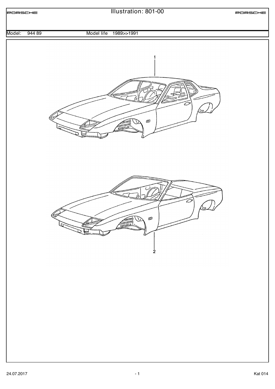 Exploded parts diagram — Body in white
