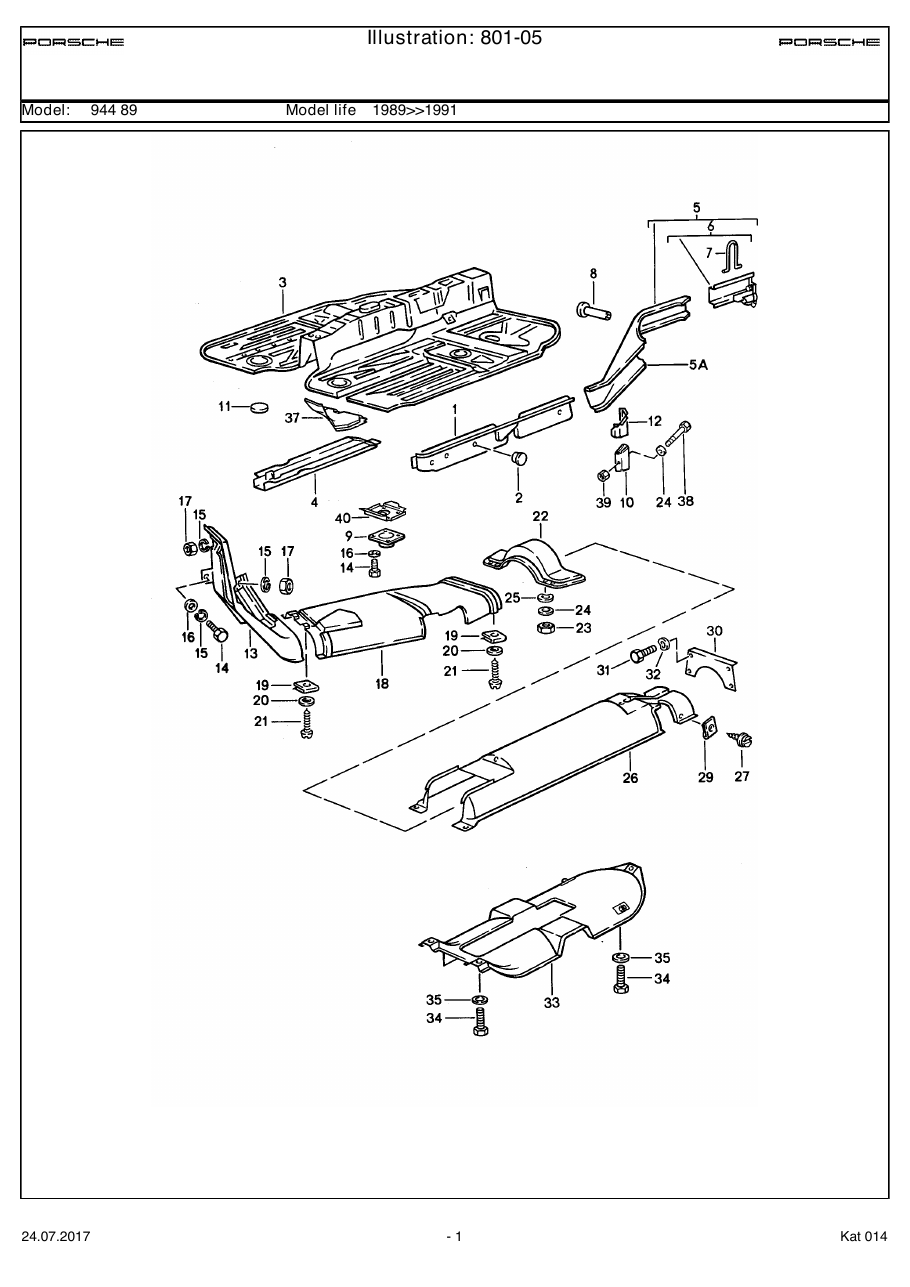 Exploded parts diagram — Side member