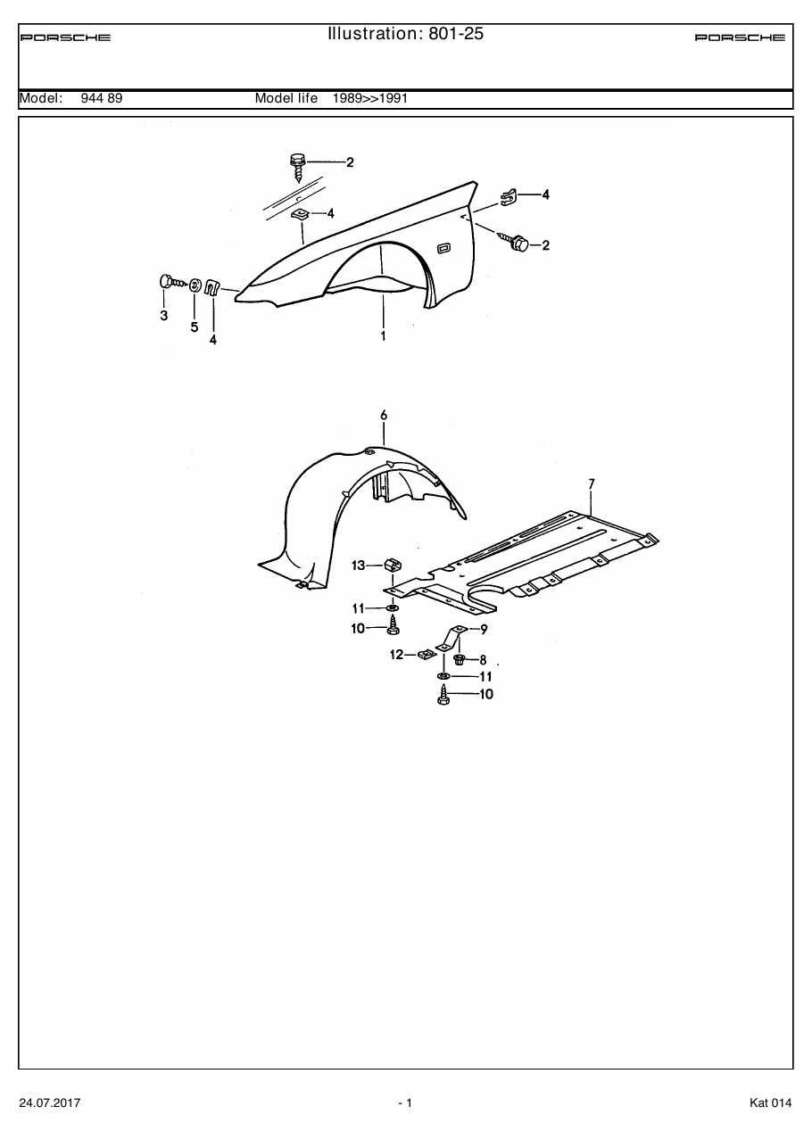 Exploded parts diagram — Wing