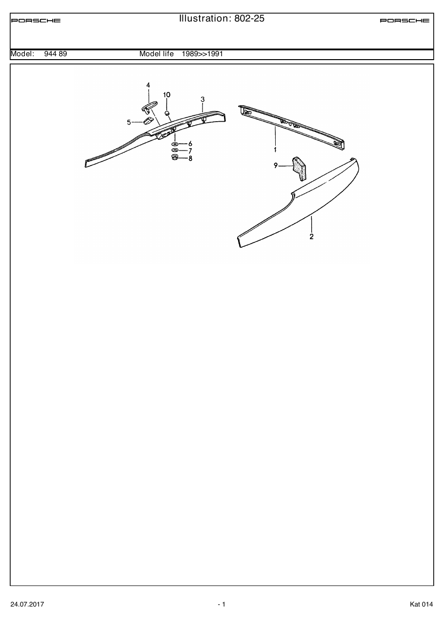 Exploded parts diagram — Linings