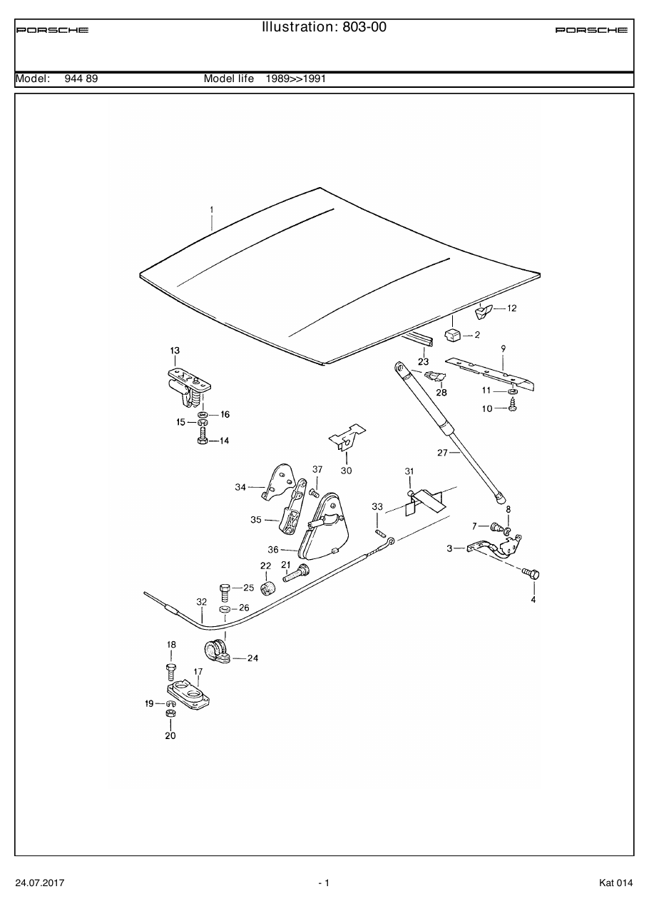 Exploded parts diagram — Lid