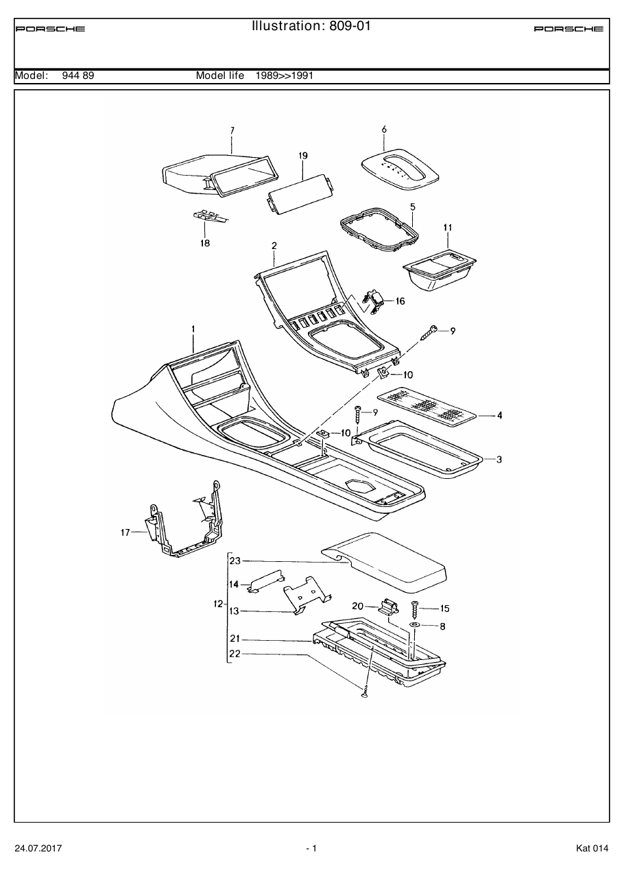 Exploded parts diagram — Cassette box