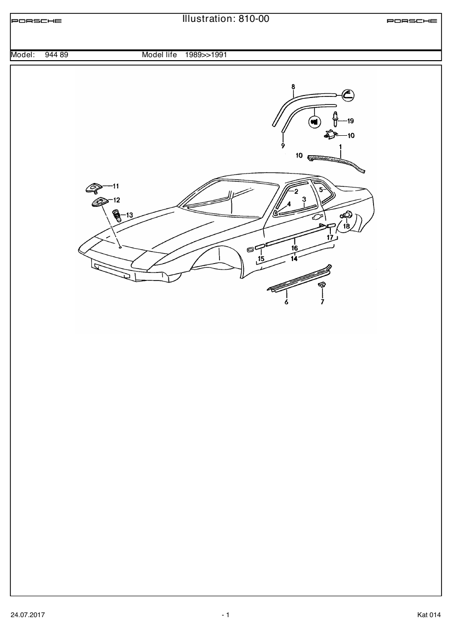 Exploded parts diagram — Moulding