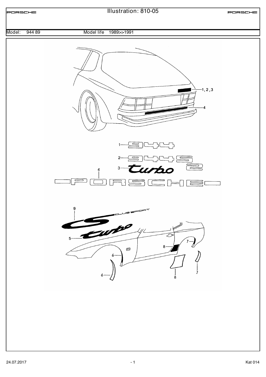 Exploded parts diagram — Insignias
