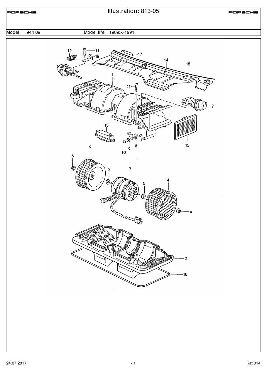 Exploded parts diagram — Blower