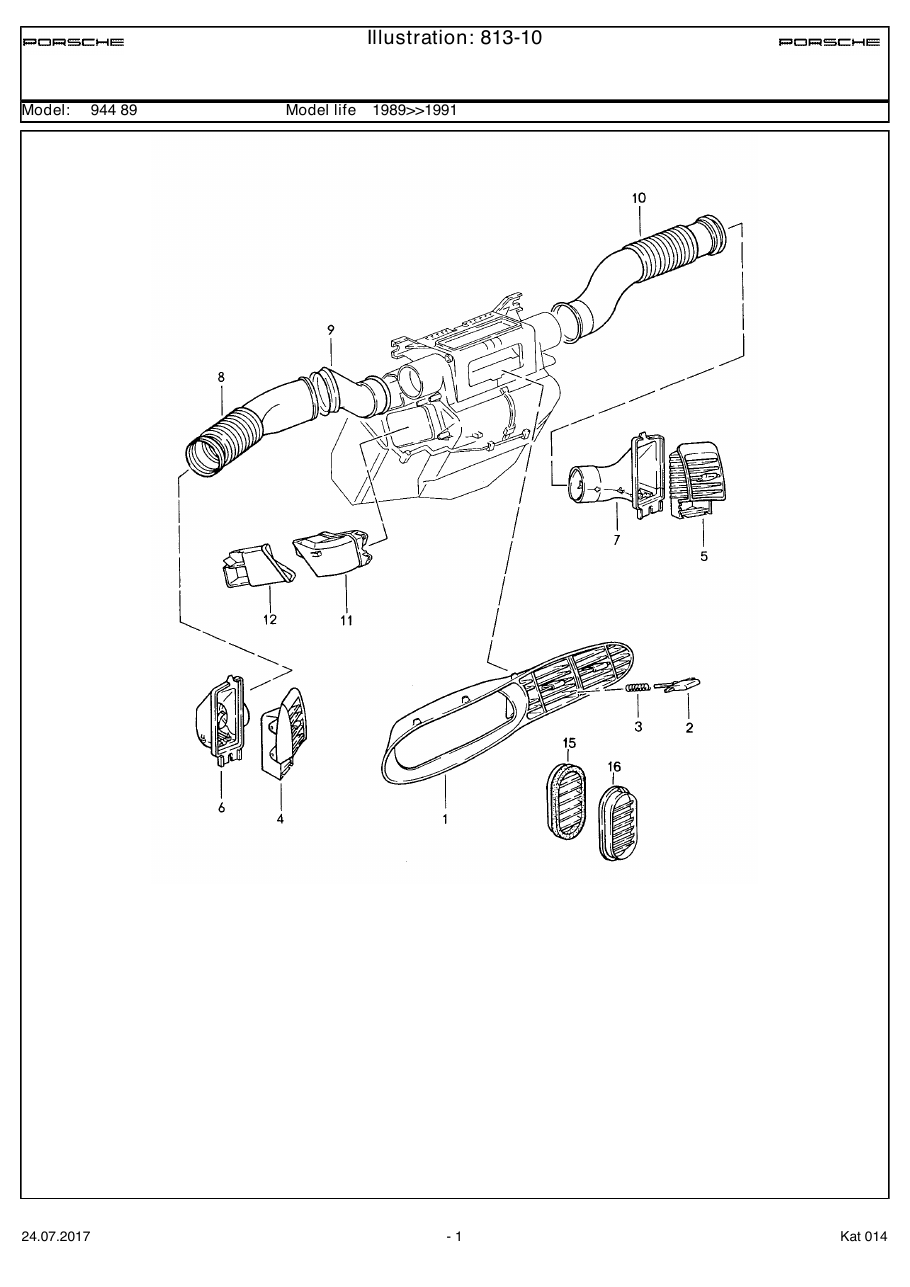 Exploded parts diagram — Air guide