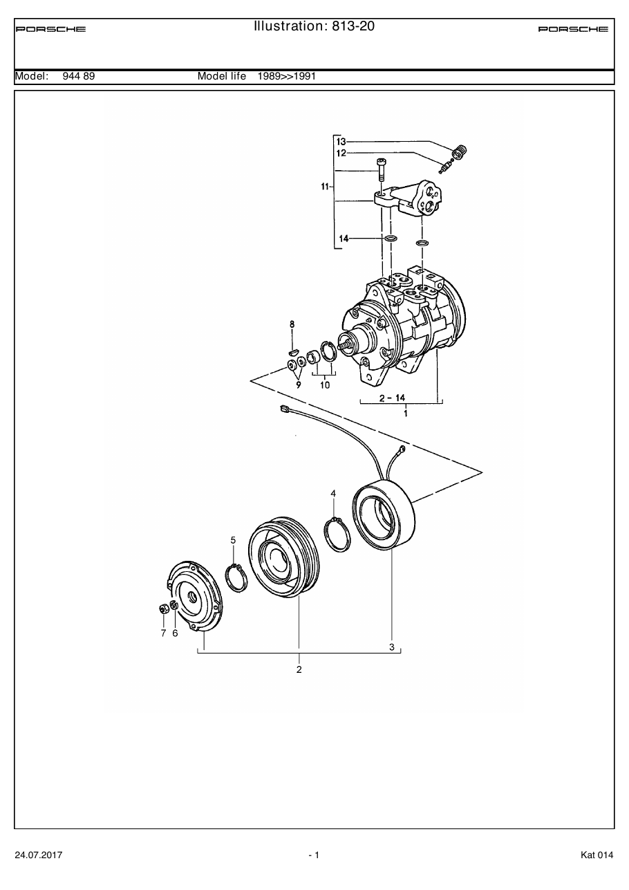 Exploded parts diagram — Compressor