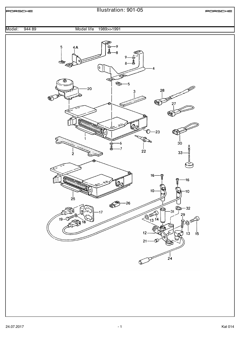 Exploded parts diagram — Engine electrics 2