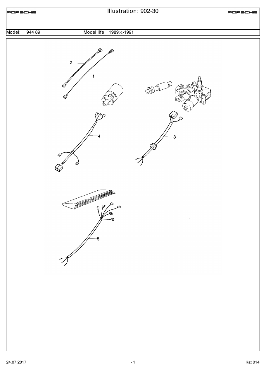 Exploded parts diagram — Wiring harnesses