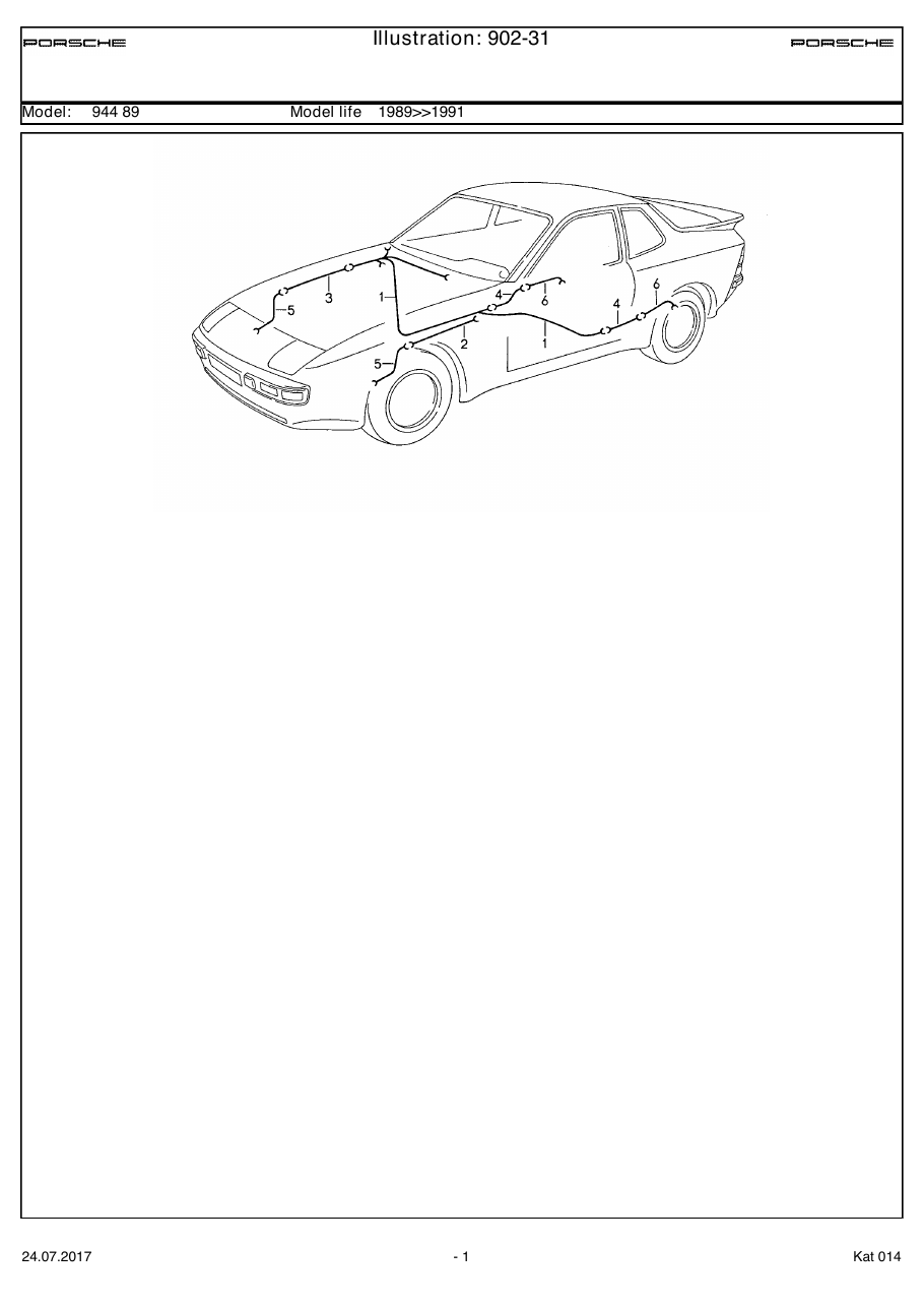 Exploded parts diagram — Wiring harnesses