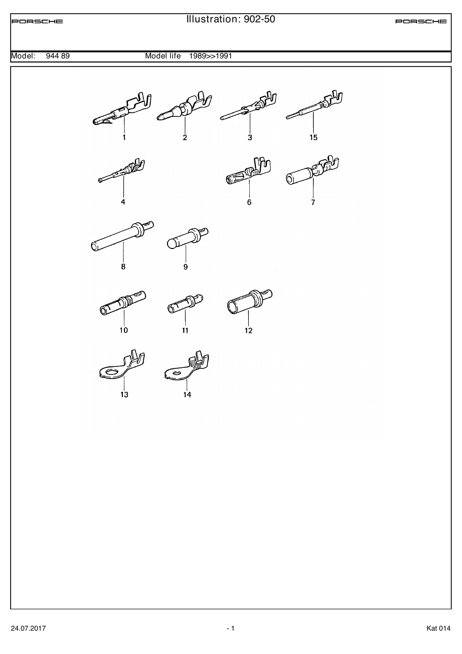 Exploded parts diagram — Round connector
