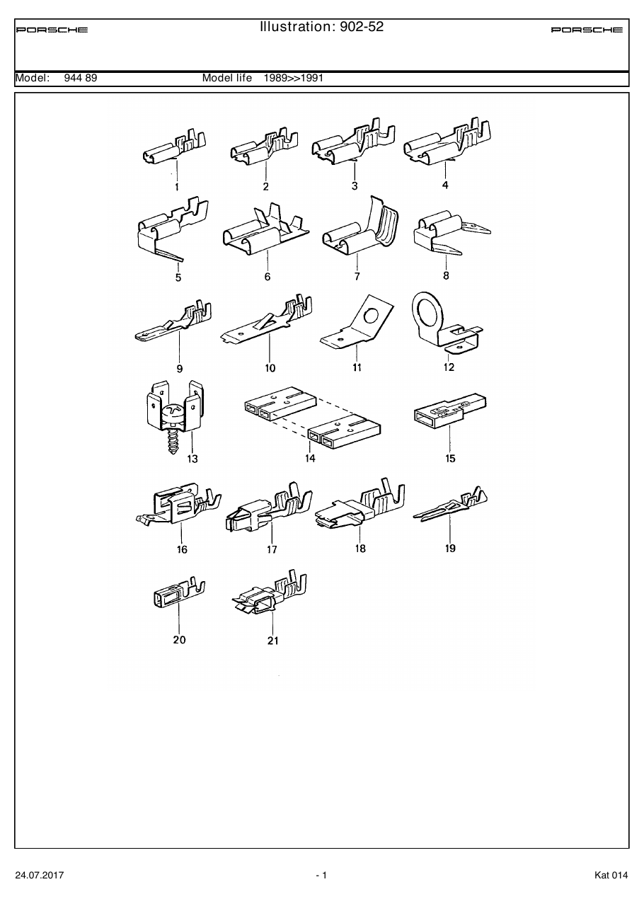 Exploded parts diagram — Flat plug