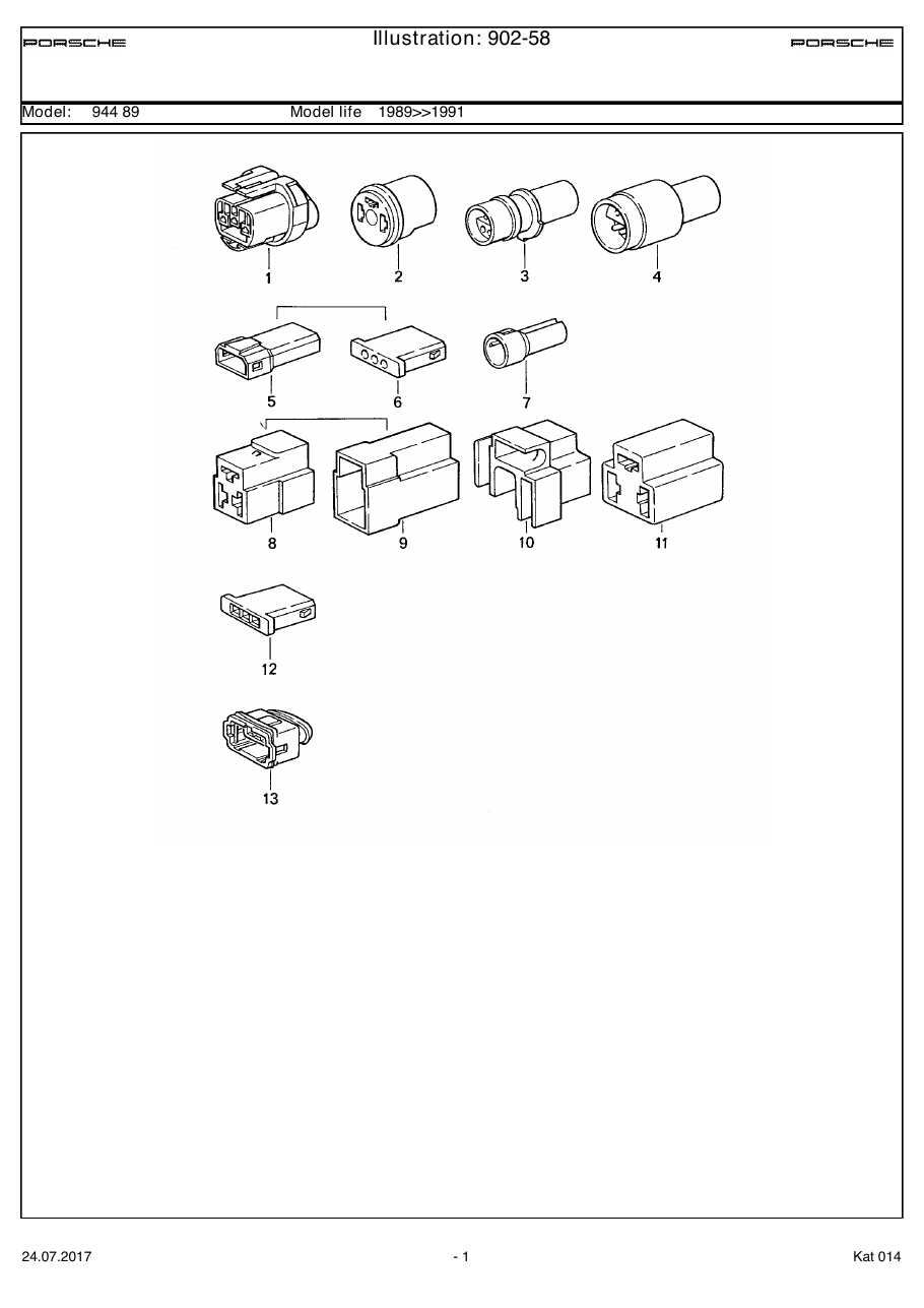 Exploded parts diagram — Connector housing