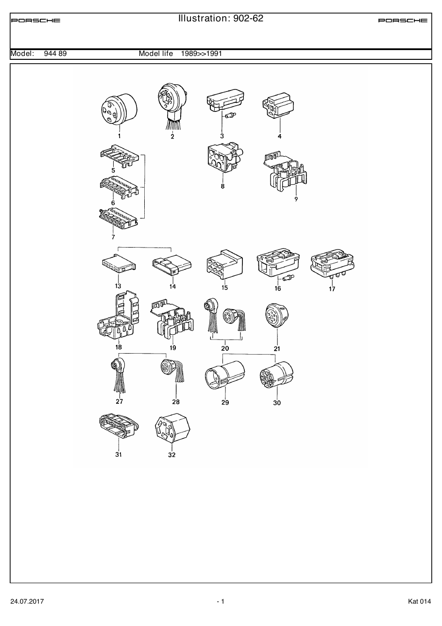 Exploded parts diagram — Connector housing