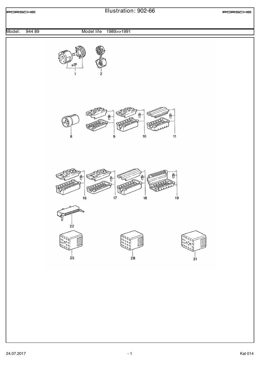 Exploded parts diagram — Connector housing