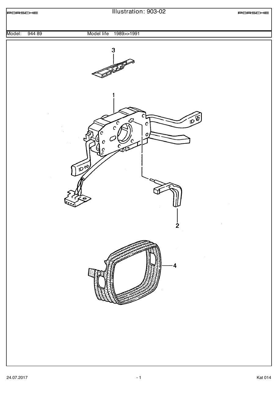 Exploded parts diagram — Steering column switch