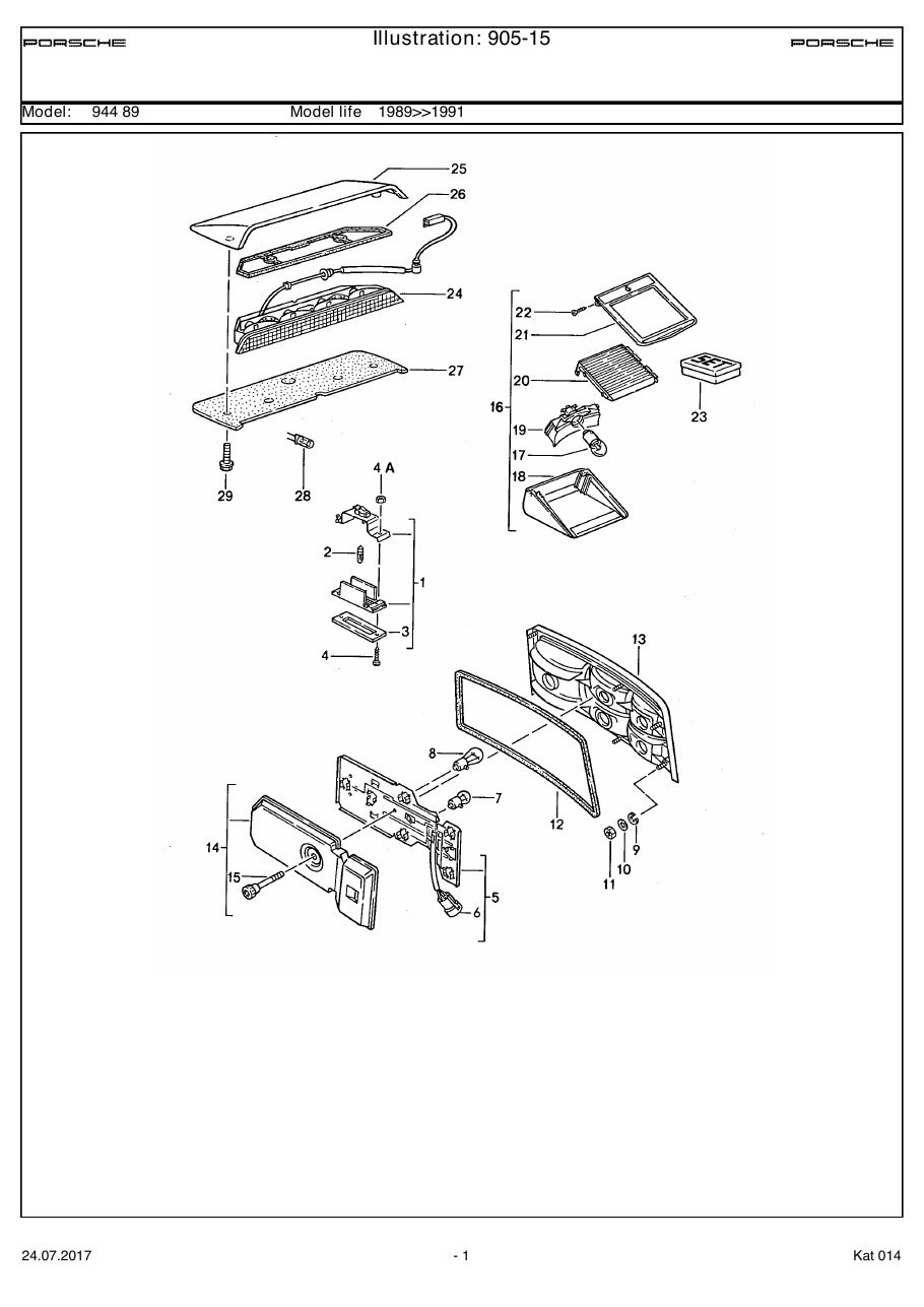 Exploded parts diagram — License plate light