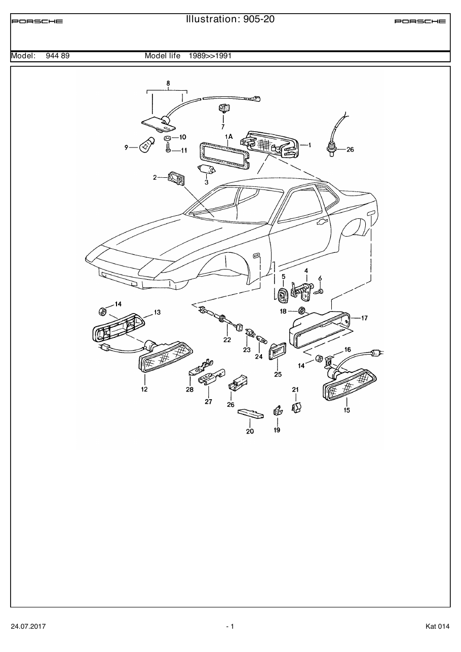 Exploded parts diagram — Interior light