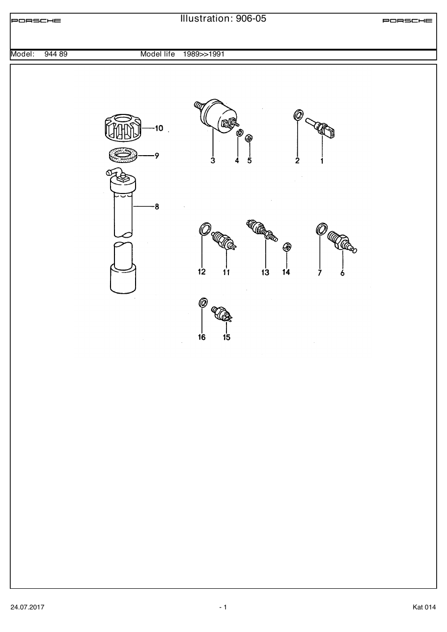 Exploded parts diagram — Switch