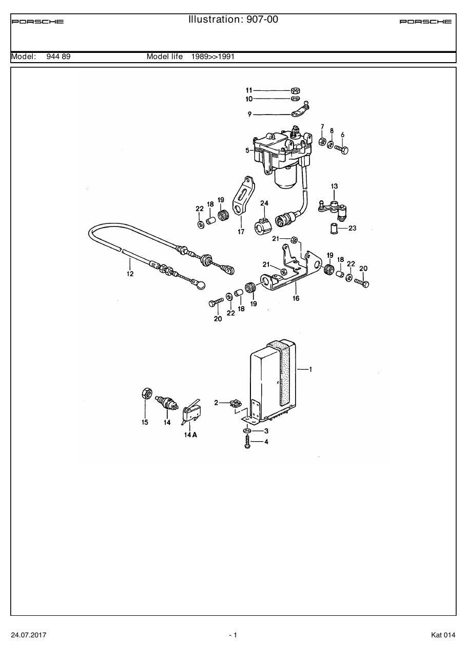 Exploded parts diagram — Cruise control