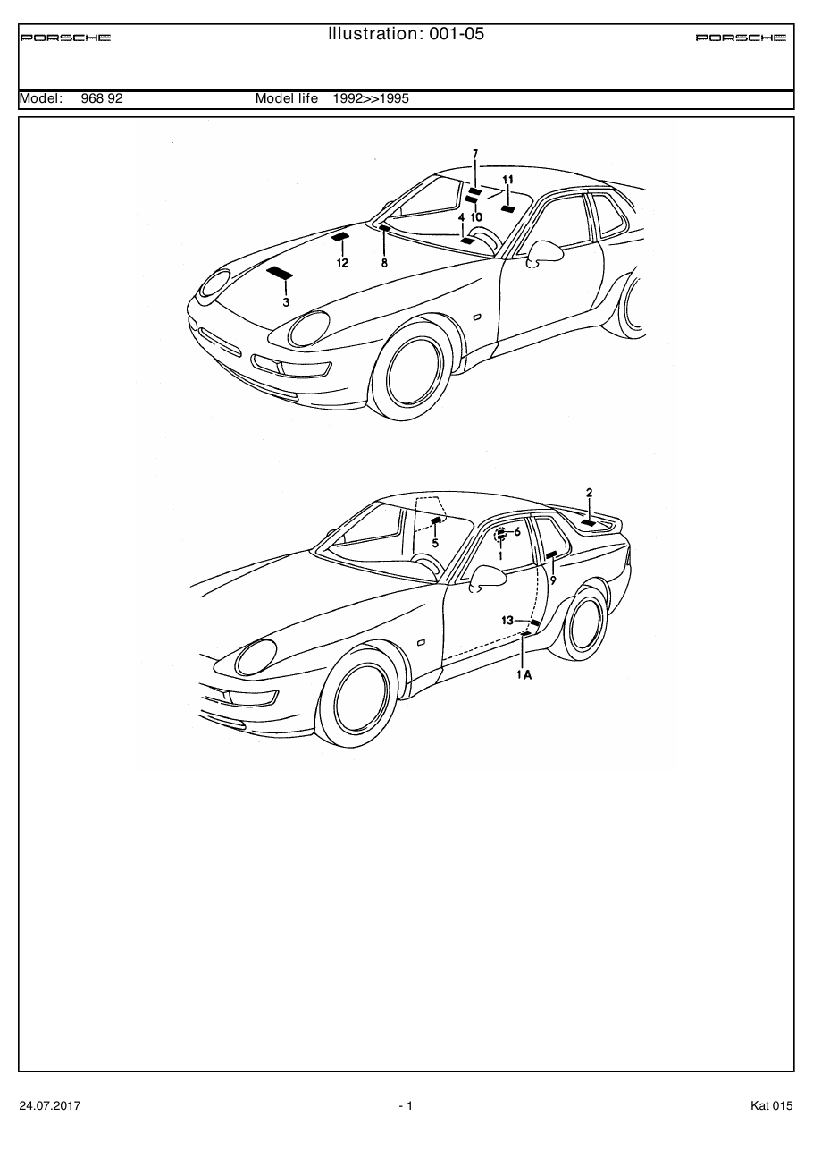 Exploded parts diagram — Stickers