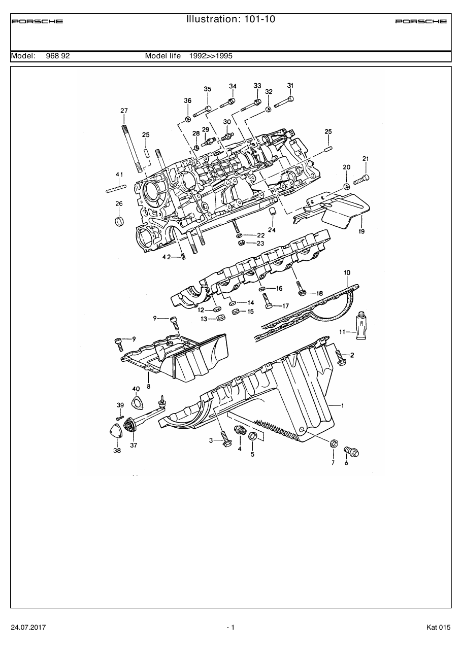 Exploded parts diagram — Crankcase
