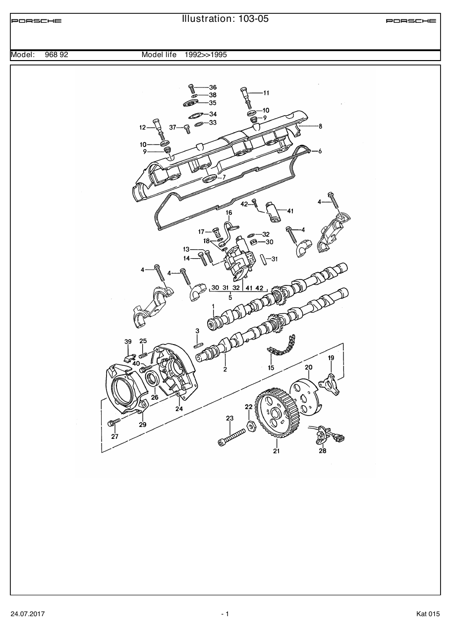 Exploded parts diagram — Camshaft