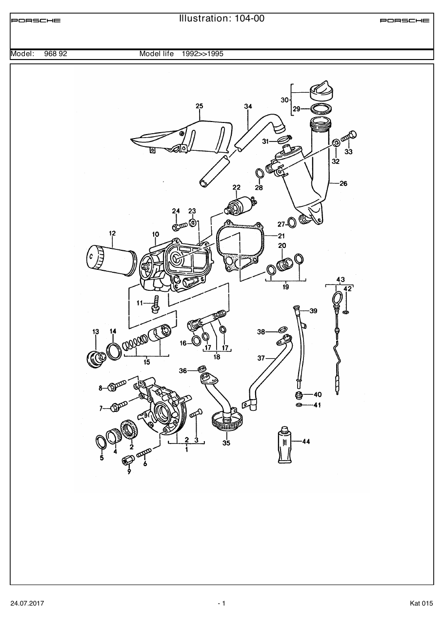 Exploded parts diagram — Engine lubrication