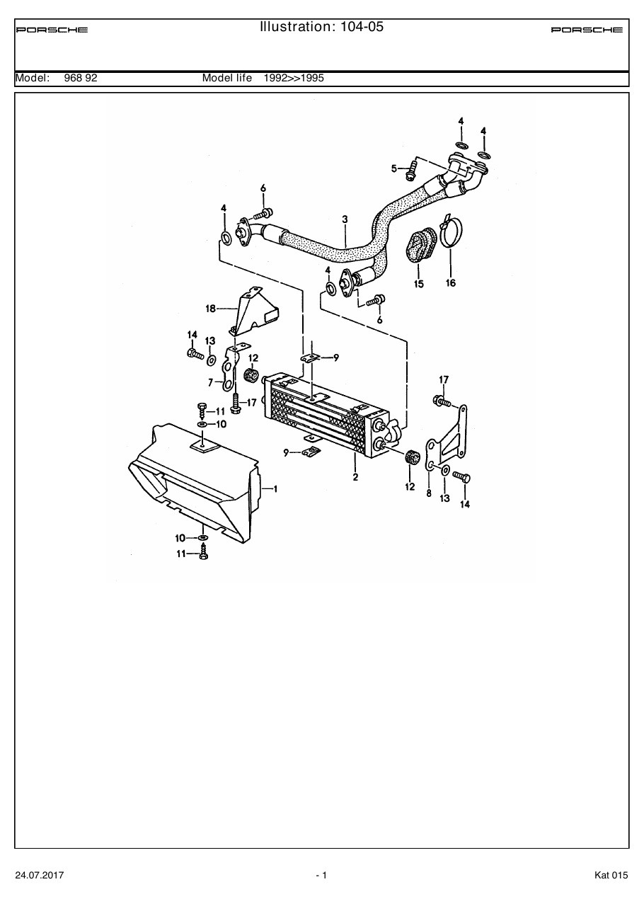 Exploded parts diagram — Oil cooling