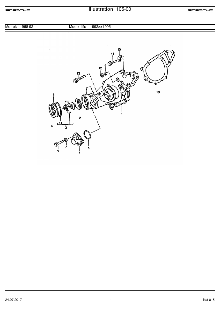 Exploded parts diagram — Water pump