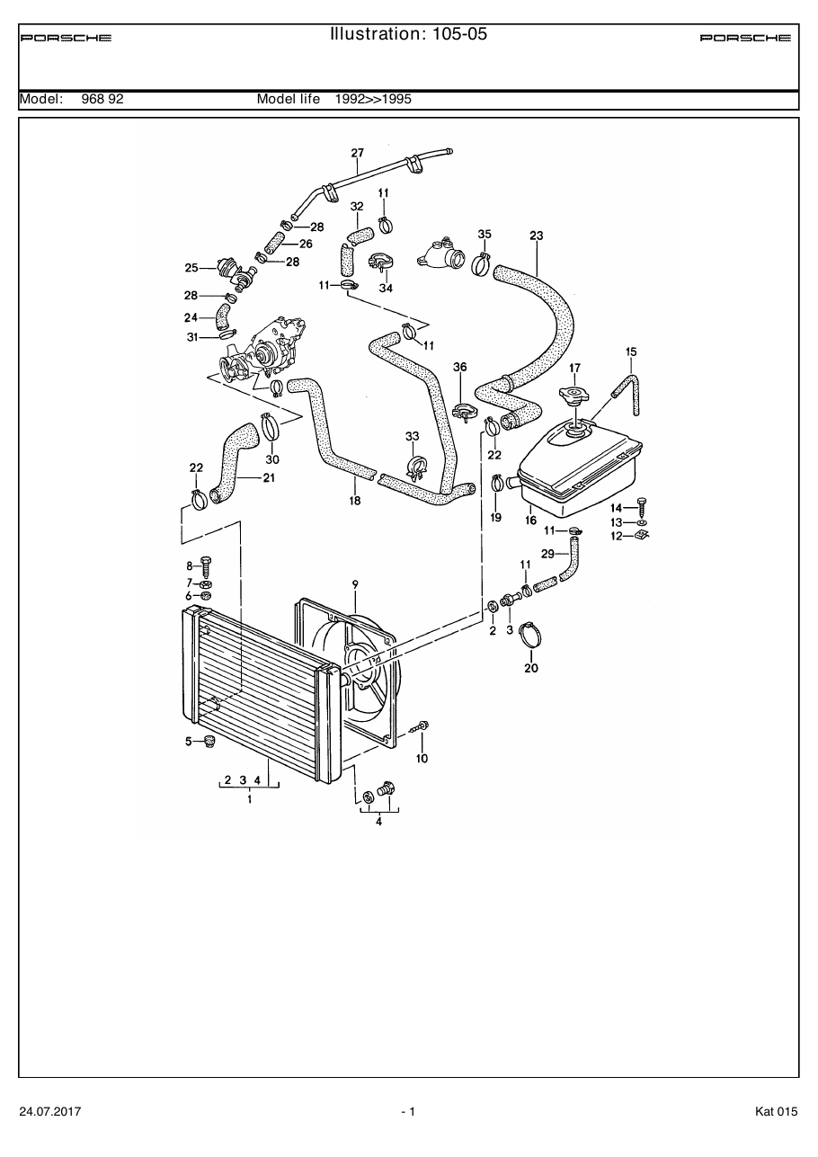 Exploded parts diagram — Water cooling