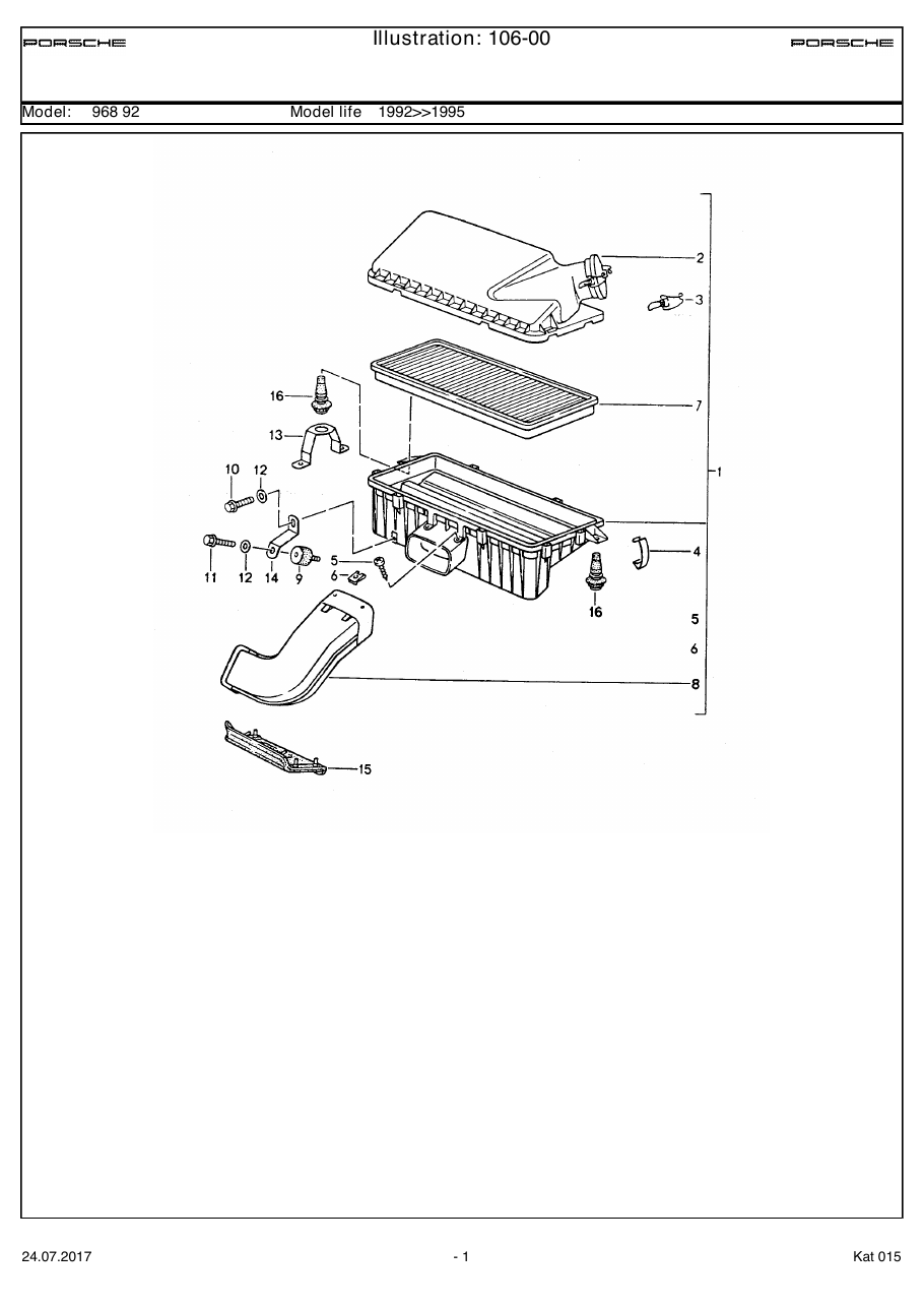 Exploded parts diagram — Air cleaner