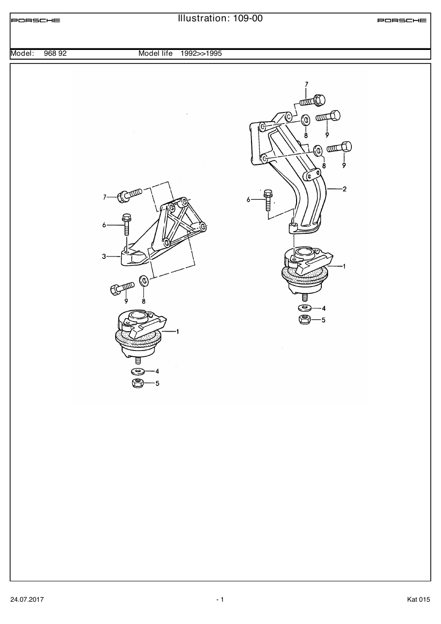 Exploded parts diagram — Engine suspension