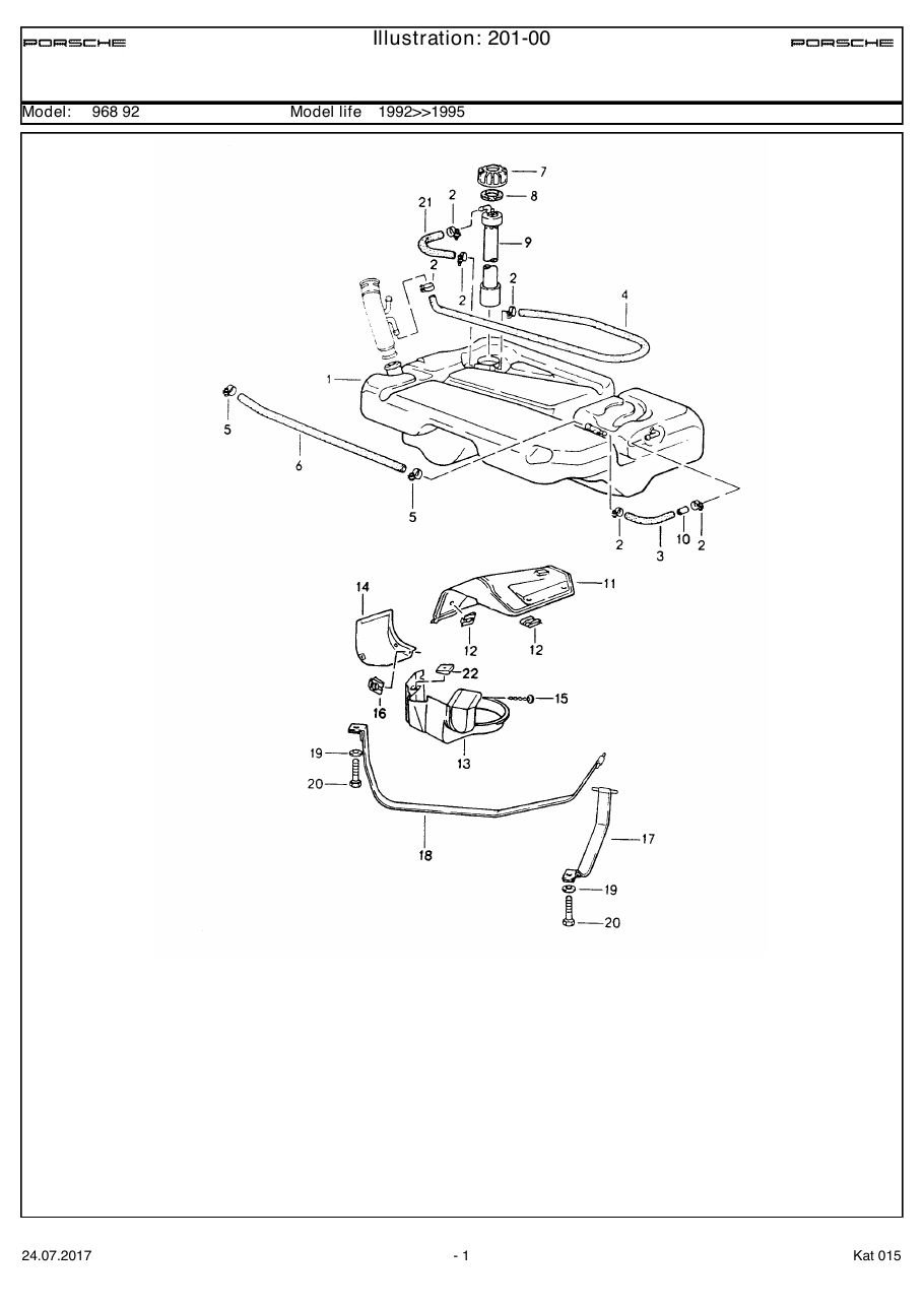 Exploded parts diagram — Fuel tank