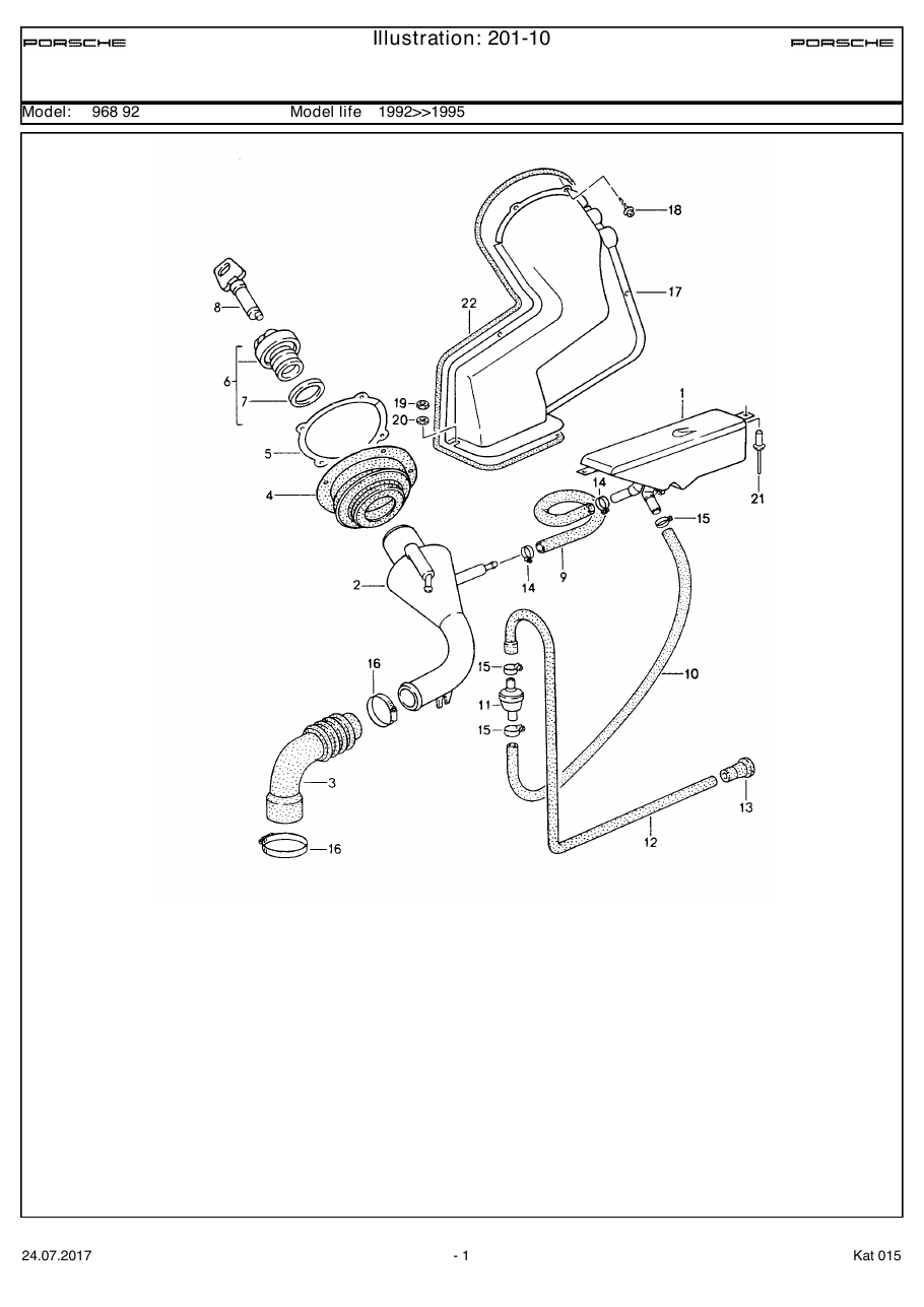 Exploded parts diagram — Filler neck