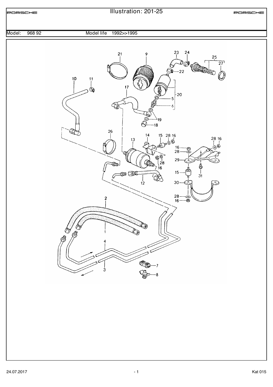 Exploded parts diagram — Fuel system