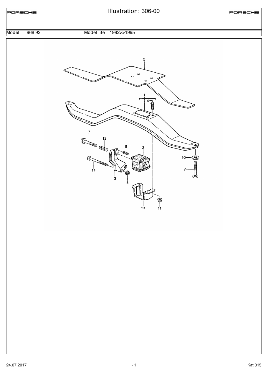 Exploded parts diagram — Manual transmission